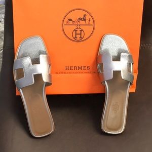 Hermès authentic H cutout sandal.